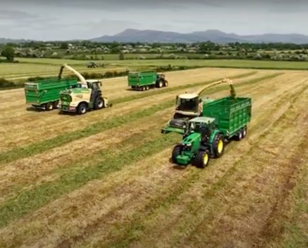 Chopping grass with Krone in Ireland