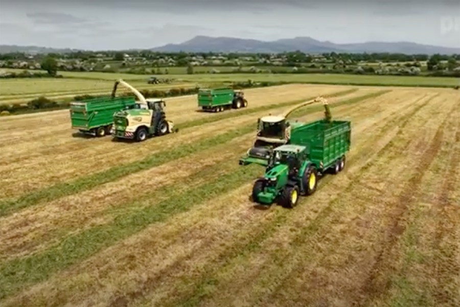 Chopping grass with Krone in Ireland